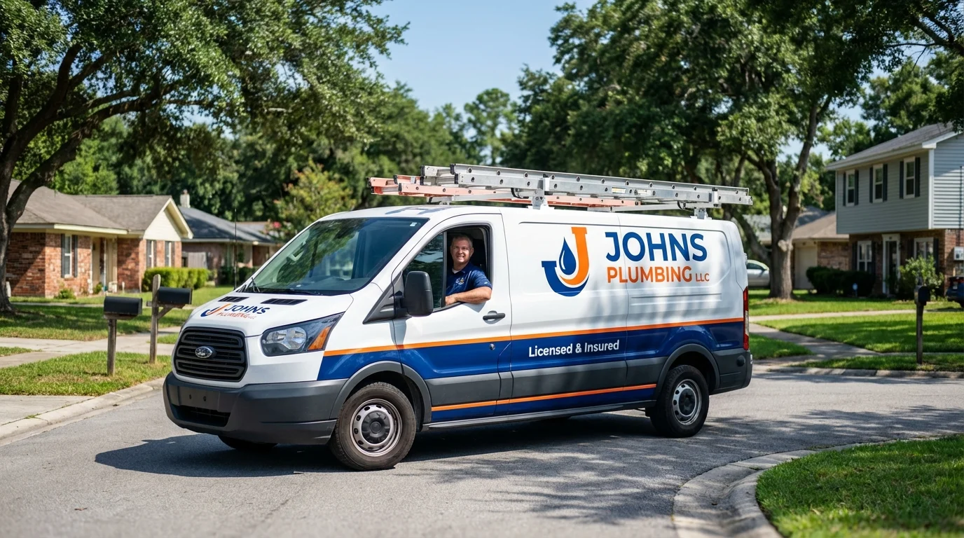 Johns Plumbing LLC service van in Dickens, TX
