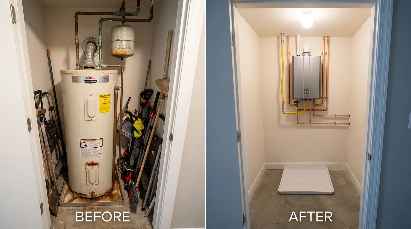 Tank water heater versus wall-mounted tankless unit comparison for Dickens, TX homeowners