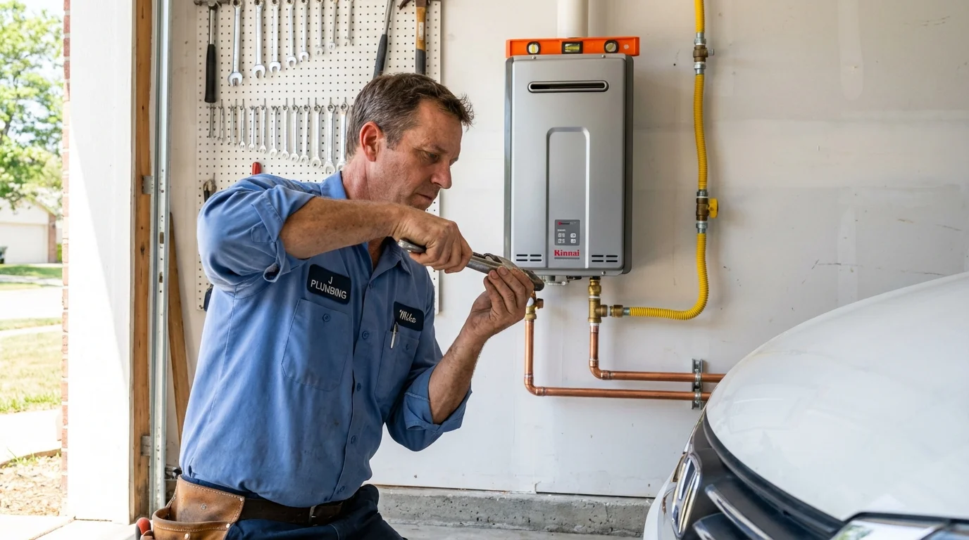 Tankless water heater installation by a Johns Plumbing LLC plumber in Dickens